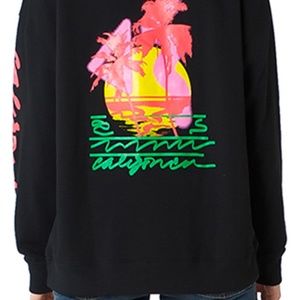 6397 Slouchy Hooded ‘Palms’ Sweatshirt Pullover